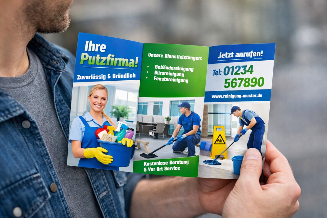 Gedruckte Flyer und Faltblätter